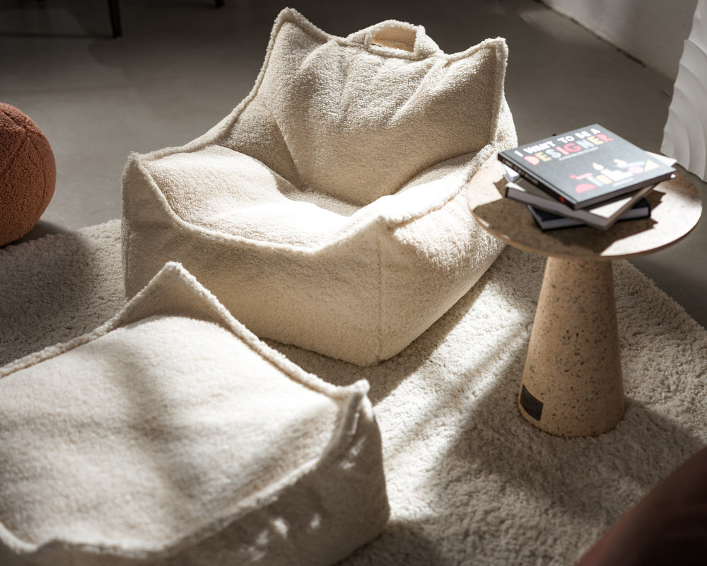 Wigiwama Zitzak voor Kinderen - Cream White Beanbag Chair image 5