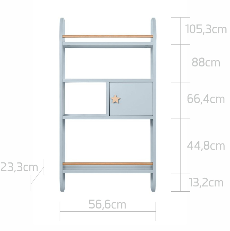 Wandrek Hout Pastel voor Kinderen - Blauw image 6