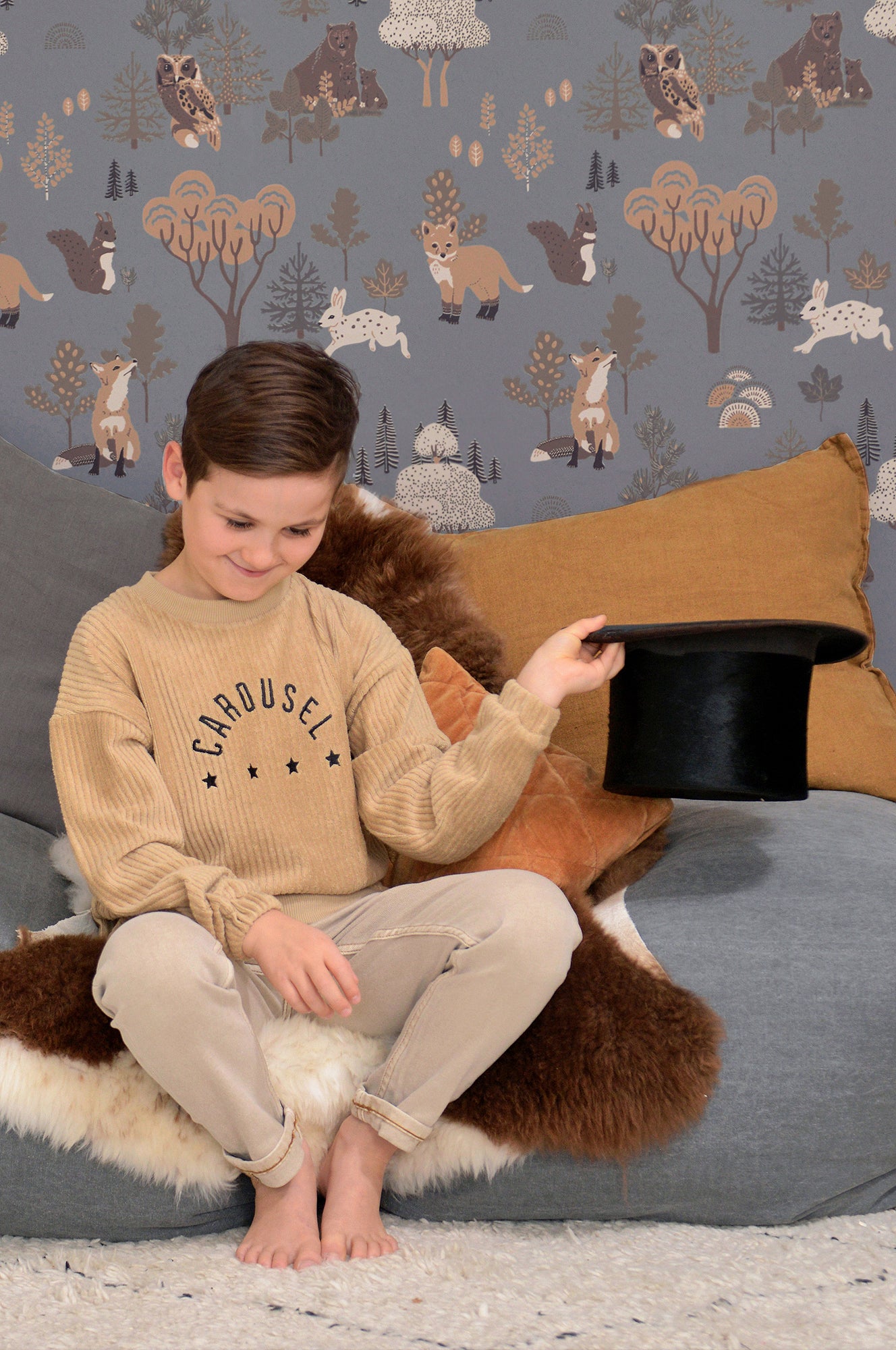 Majvillan Behang - Deep Forest - Midnight Blue image 3