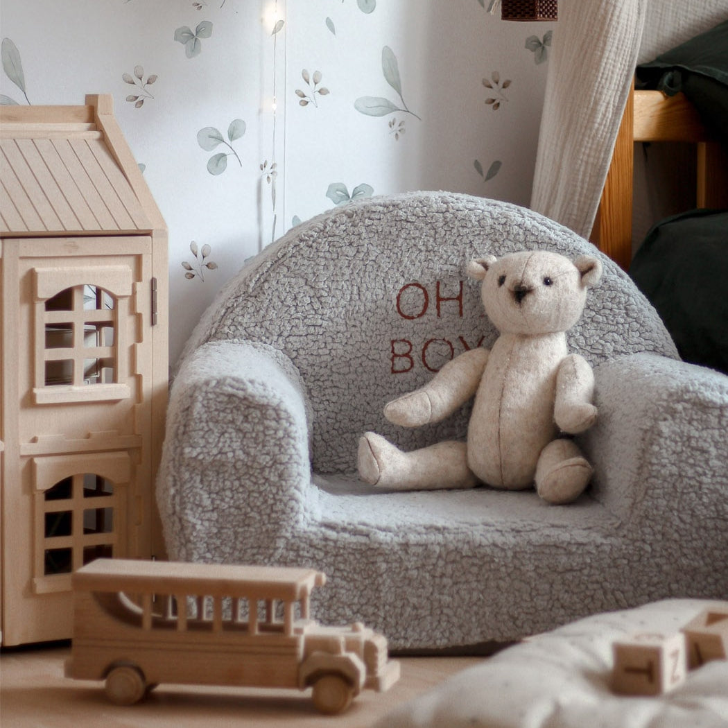 Teddy Stoel met Naam - Grijs image 0