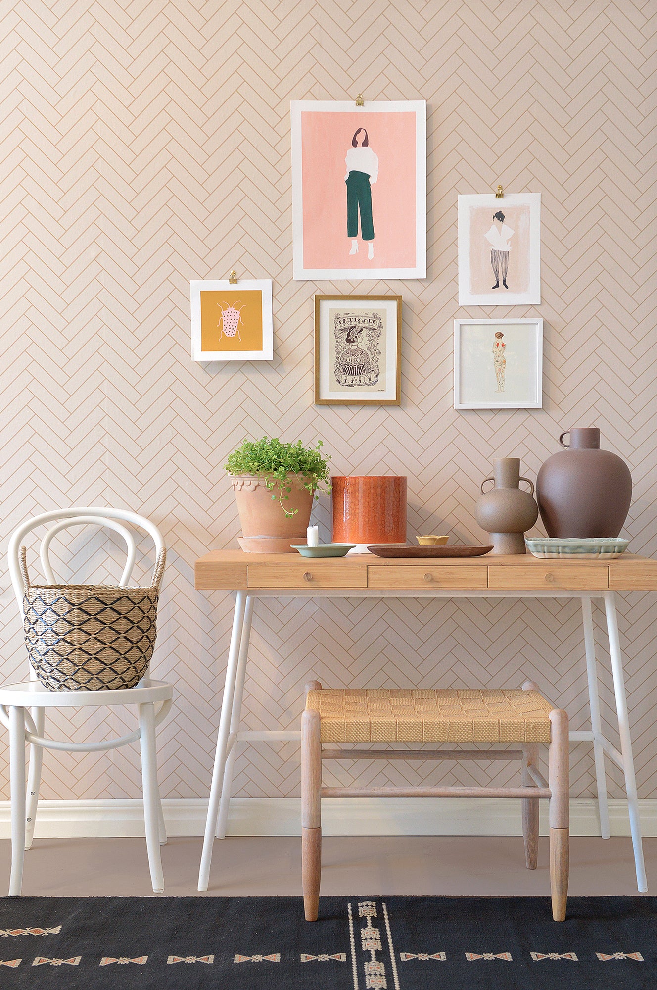 Majvillan Behang - Herringbone - Sandy Beige image 5