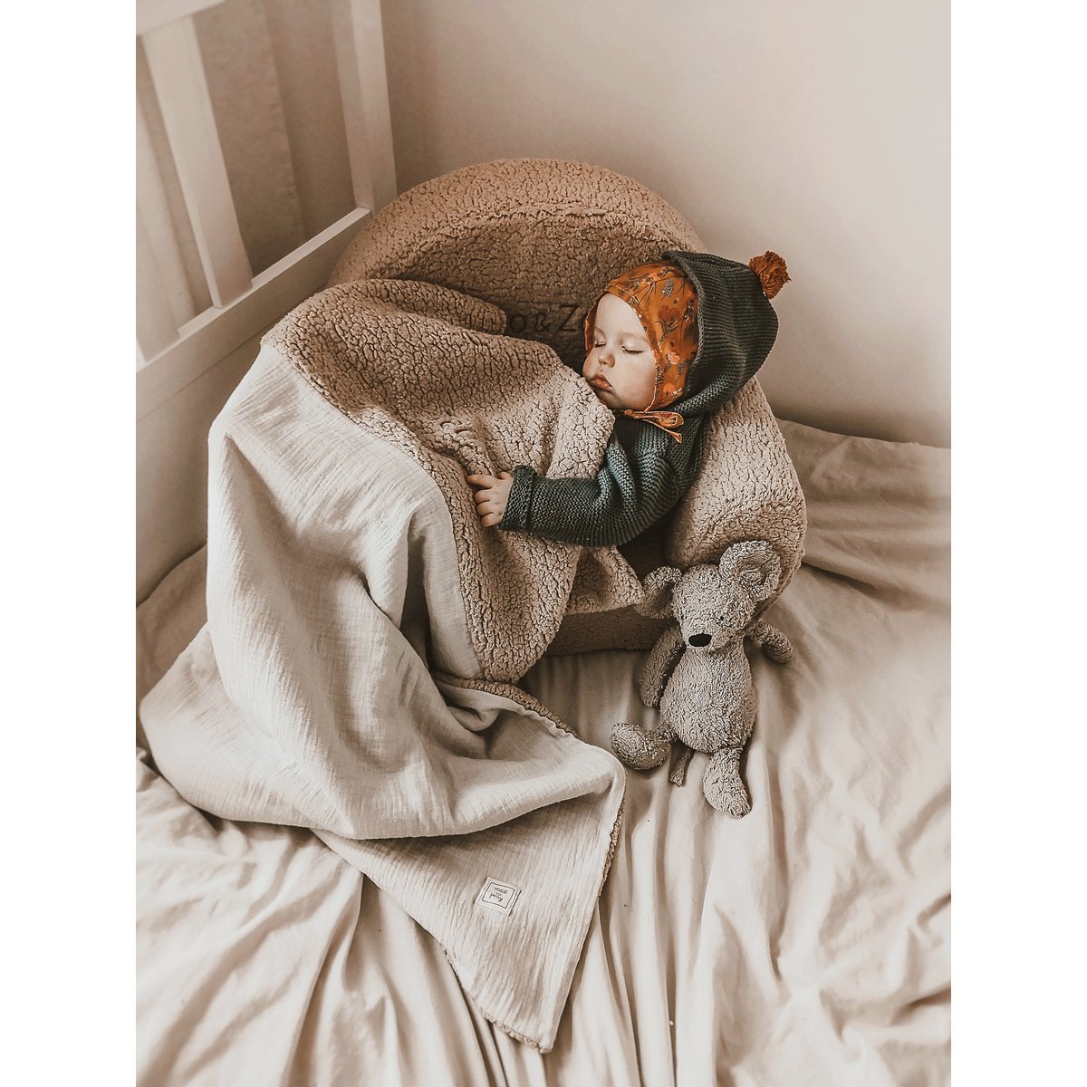 Teddy Deken met Naam - Beige - 78x100cm image 2