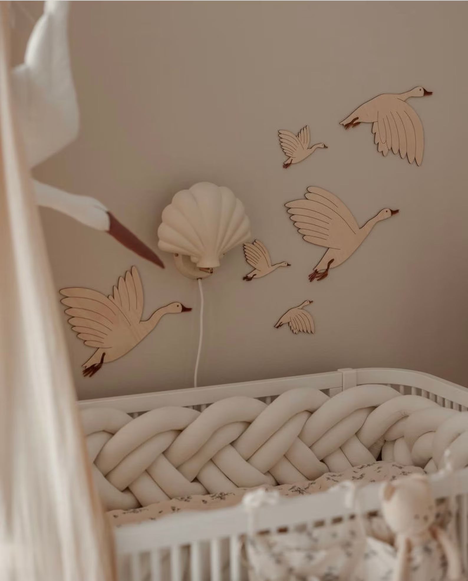 Houten Ganzen Muurdecoratie image 0