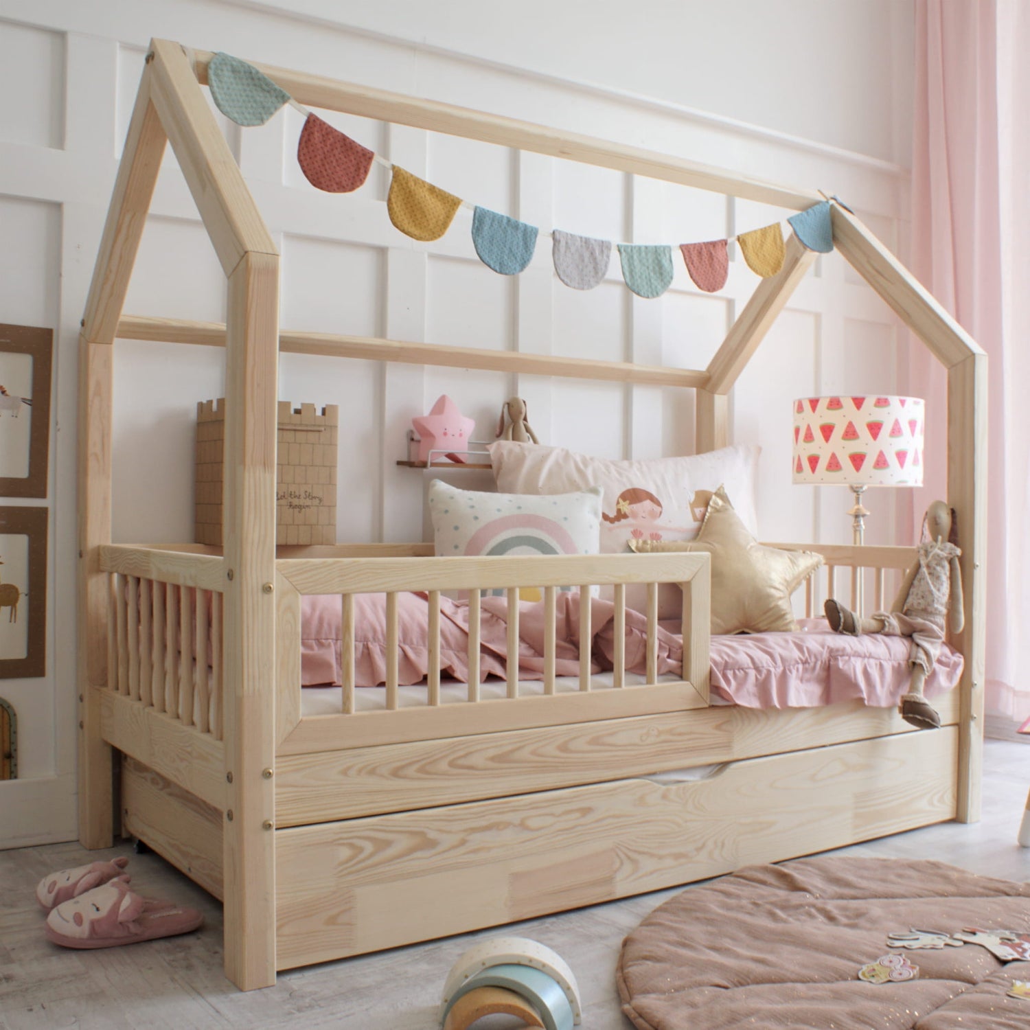 Bedhuisje Perle Natural met Lade - 90x190cm image 1