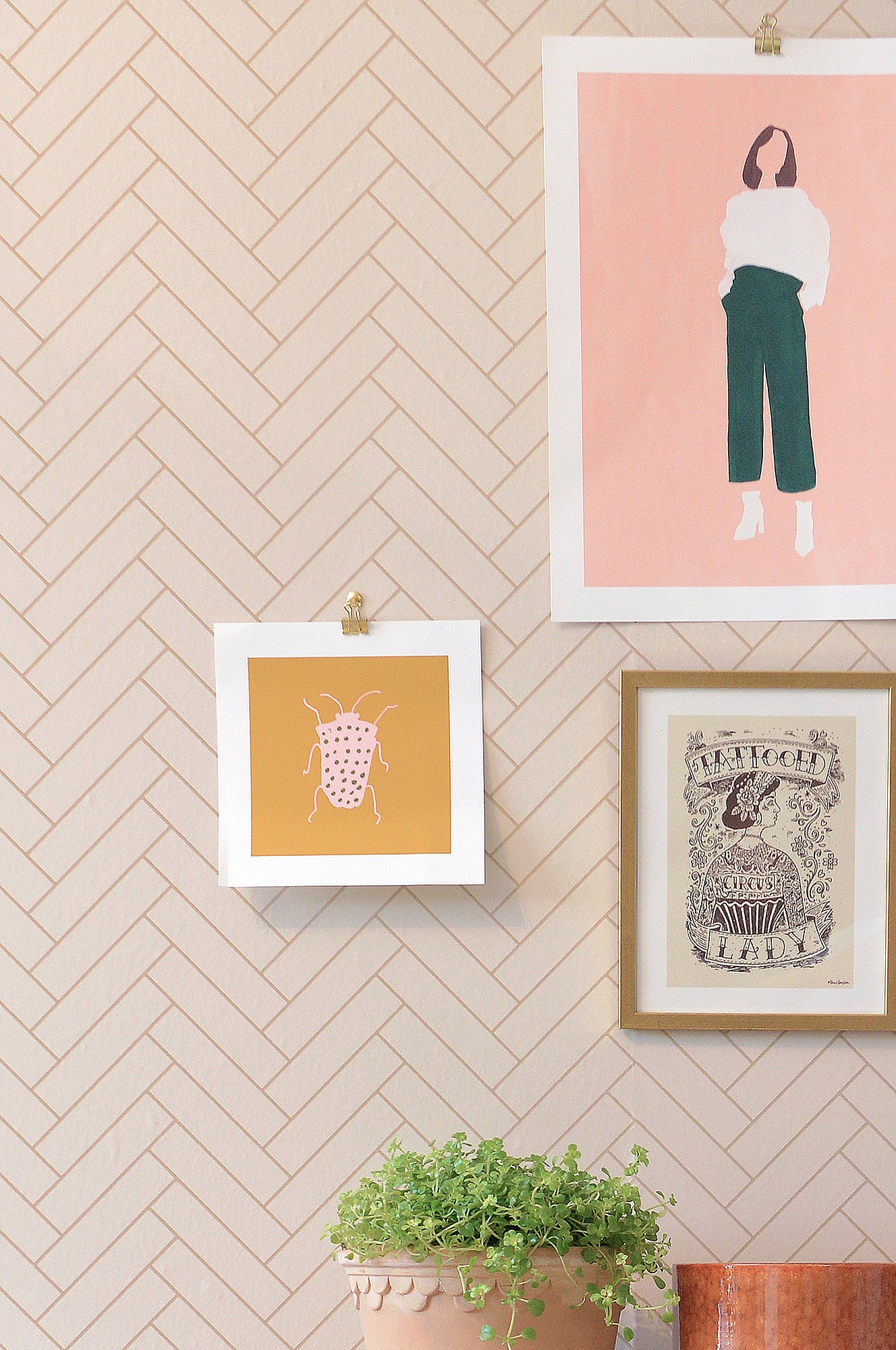 Majvillan Behang - Herringbone - Sandy Beige image 3