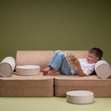 Wigiwama Ribstof Kinderbank - Brown Sugar Settee - Sofa Speelbank image 4