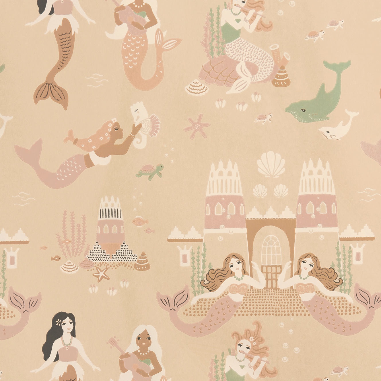 Majvillan Behang - Mermaid Reef - Sandy Beige image 1