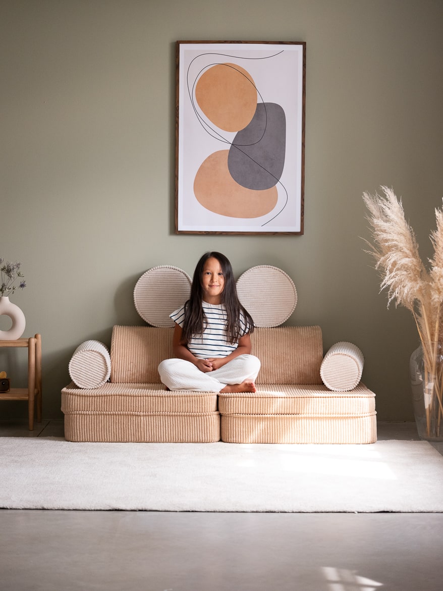 Wigiwama Ribstof Kinderbank - Brown Sugar Settee - Sofa Speelbank image 1