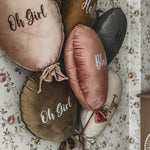 Ballon kussen deluxe -  roze fluweel image 3