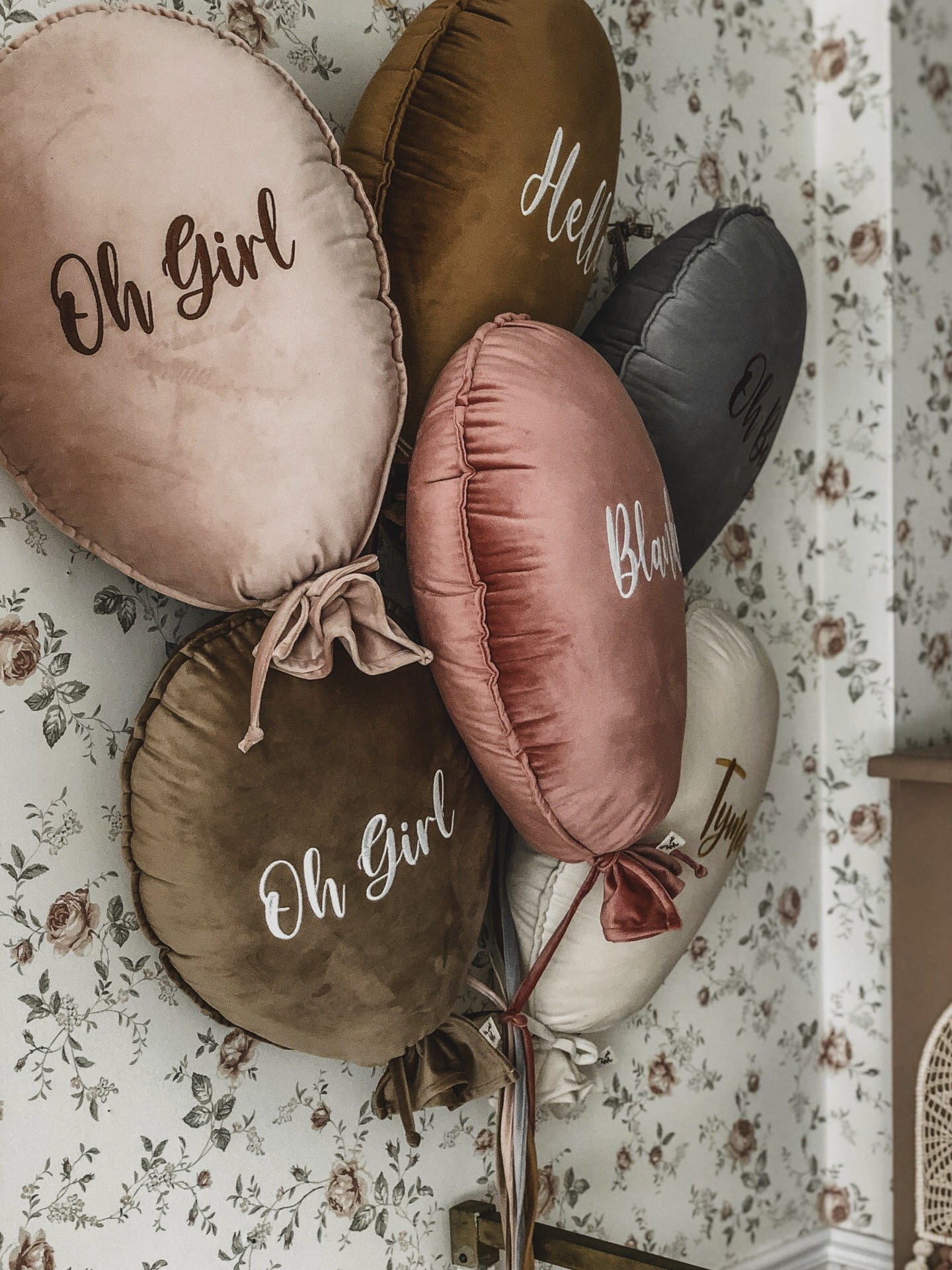 Ballon kussen deluxe -  roze fluweel image 3