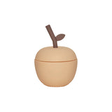 OYOY Living Design - Siliconen Kinderbeker Met Rietje - Appel - Peach Beige