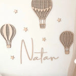 Houten Luchtballonnen Muurdecoratie met Naam image 1