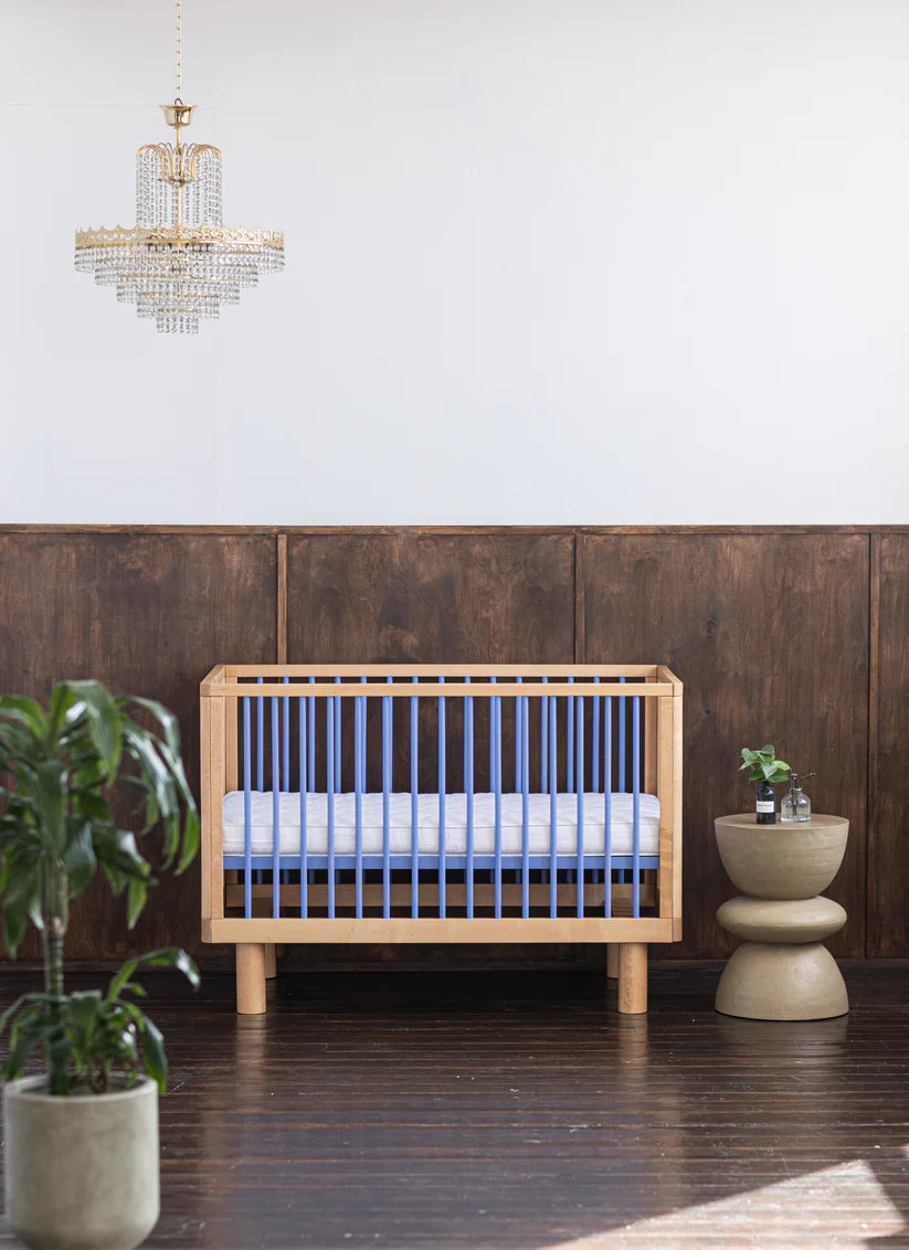 KARL & FRIC Ledikant Nox - Naturel met blauwe spijlen image 1