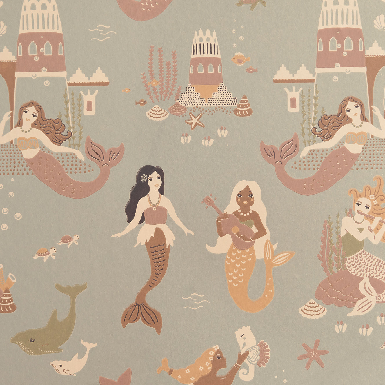 Majvillan Behang - Mermaid Reef - Ocean Blue image 1