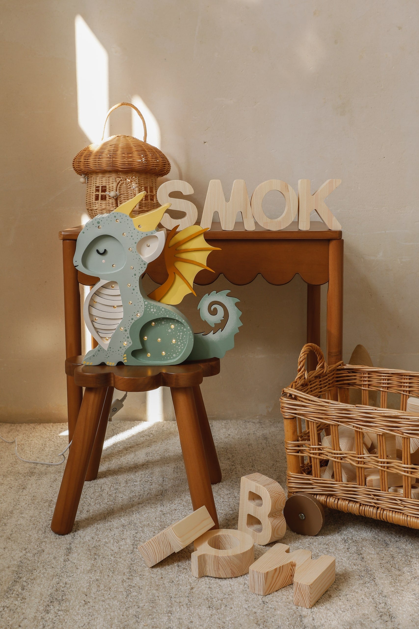 Little Lights Lamp Baby Draakje - Hunter Green - Groen image 2