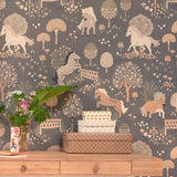 Majvillan Behang - My Sweet Pony - Stone Grey image 3