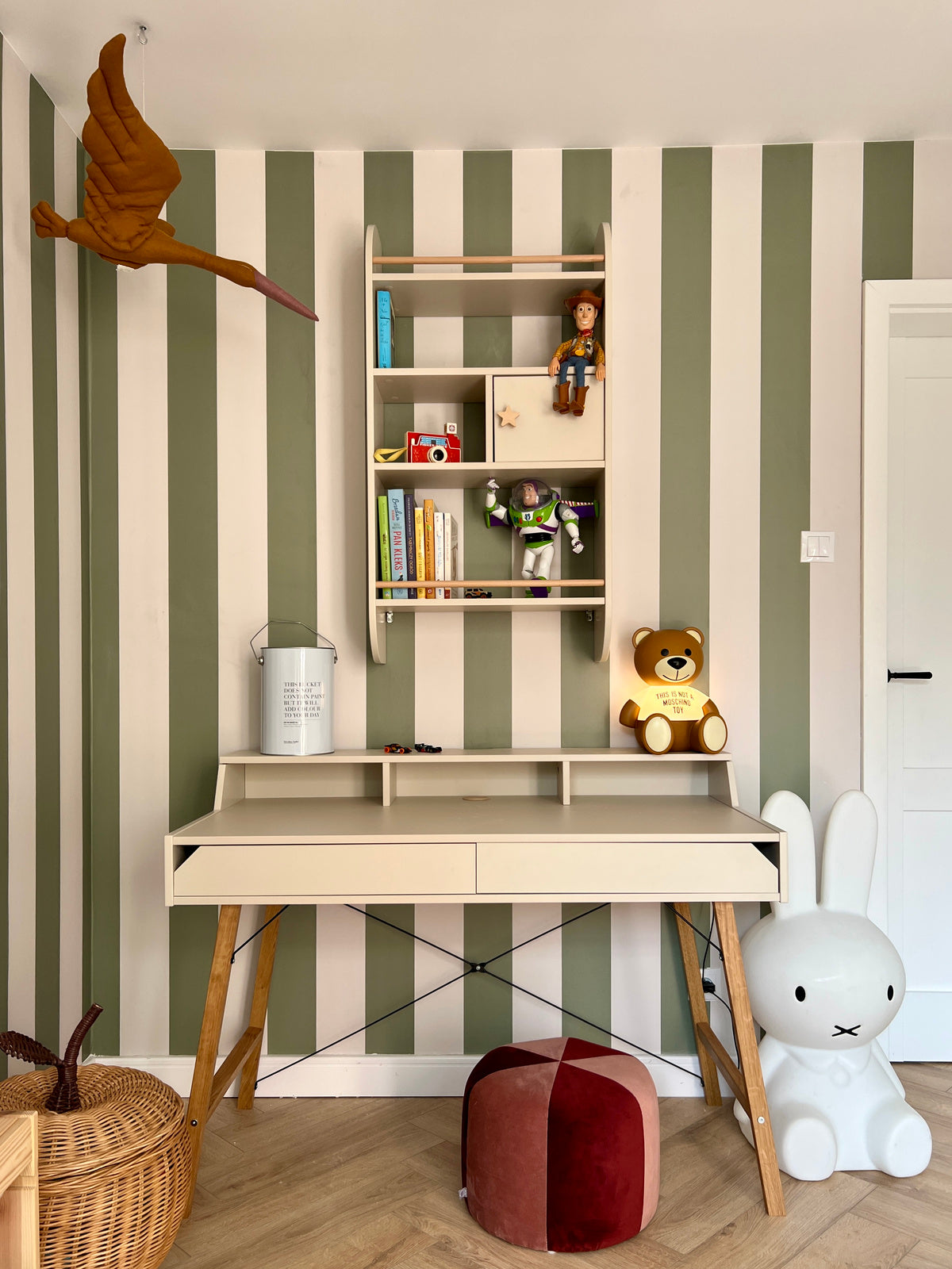 Wandrek Hout Pastel voor Kinderen - Latte Beige image 7