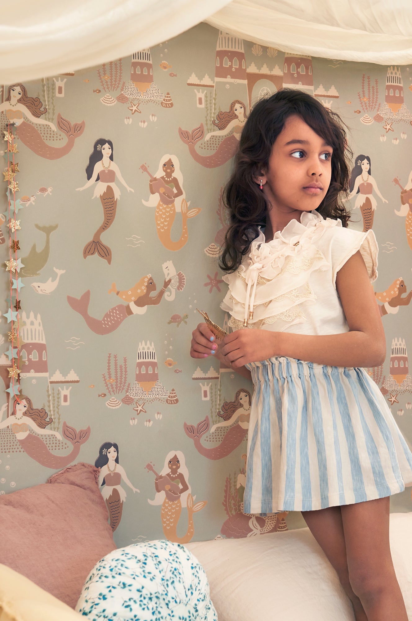 Majvillan Behang - Mermaid Reef - Ocean Blue image 3