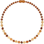 Barnsteen ketting baby/peuter - cognac, kwarts, aventurijn image 0