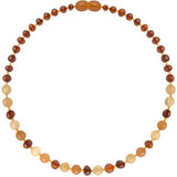 Barnsteen ketting baby/peuter - cognac, kwarts, aventurijn image 0