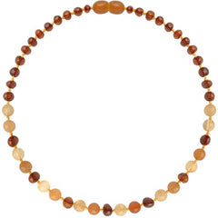 Barnsteen ketting baby/peuter - cognac, kwarts, aventurijn image 0