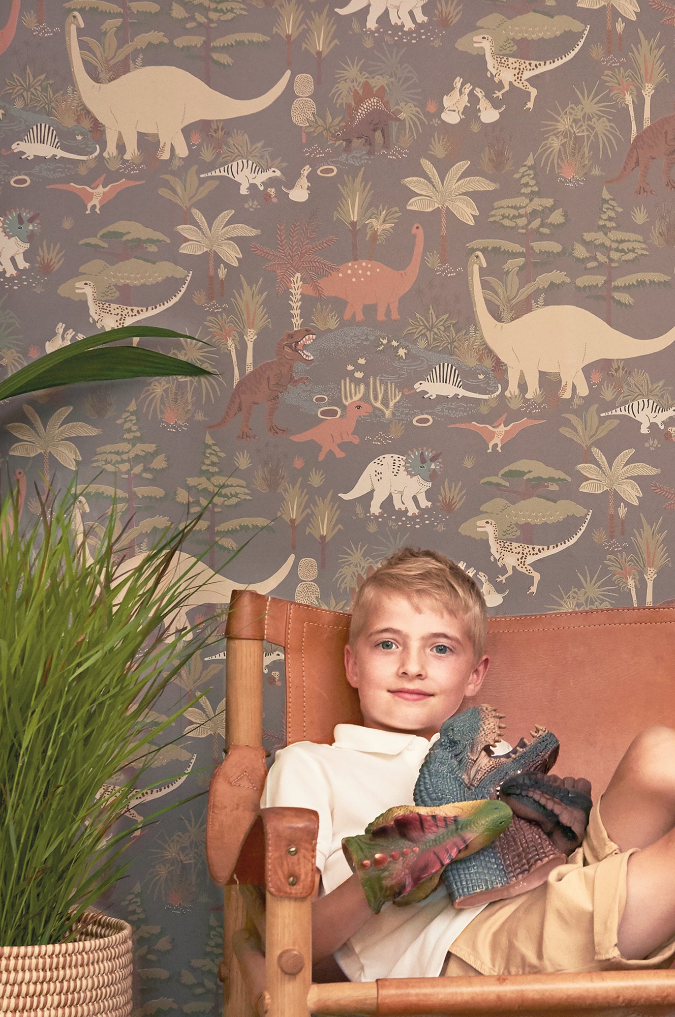 Majvillan Behang - Dinosaur Vibes - Evening Grey image 4