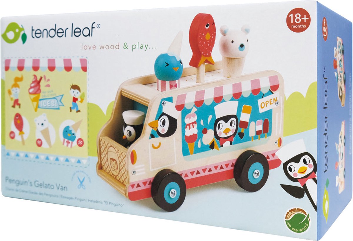 Tender Leaf Toys - Pinguïns IJskarretje - Hout image 5