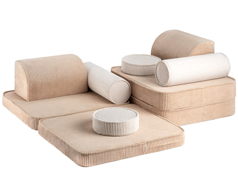 Wigiwama Ribstof Kinderbank - Brown Sugar Settee - Sofa Speelbank image 6