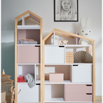 Boekenkast Juno breed met Dakje - Roze image 3