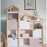 Boekenkast Juno breed met Dakje - Roze image 3