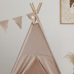 Tipi Tent met Speelmat - Beige Strepen image 3