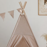 Tipi Tent met Speelmat - Beige Strepen image 3