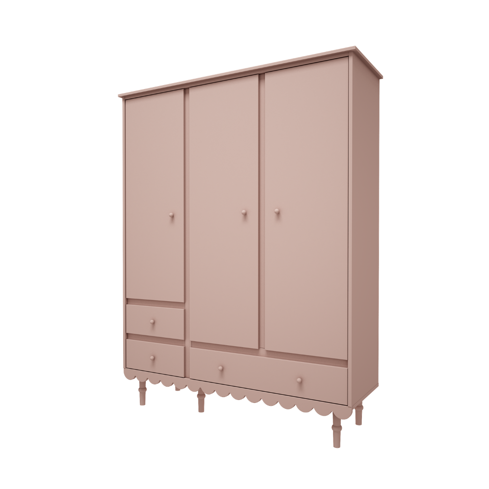 Wood Luck Kledingkast Babushka 3 Deurs - Roze image 0