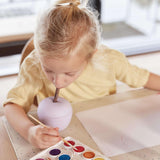 OYOY Living Design - Siliconen Kinderbeker Met Rietje - Appel - Lavendel Paars