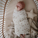 Mushie Swaddle - Pink Flowers - 120x120cm image 3