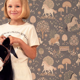 Majvillan Behang - My Sweet Pony - Stone Grey image 5