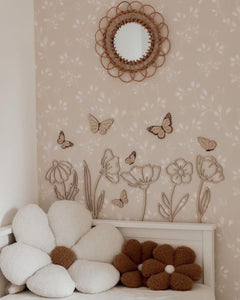 Houten Bloemen en Vlinders Muurdecoratie image 0