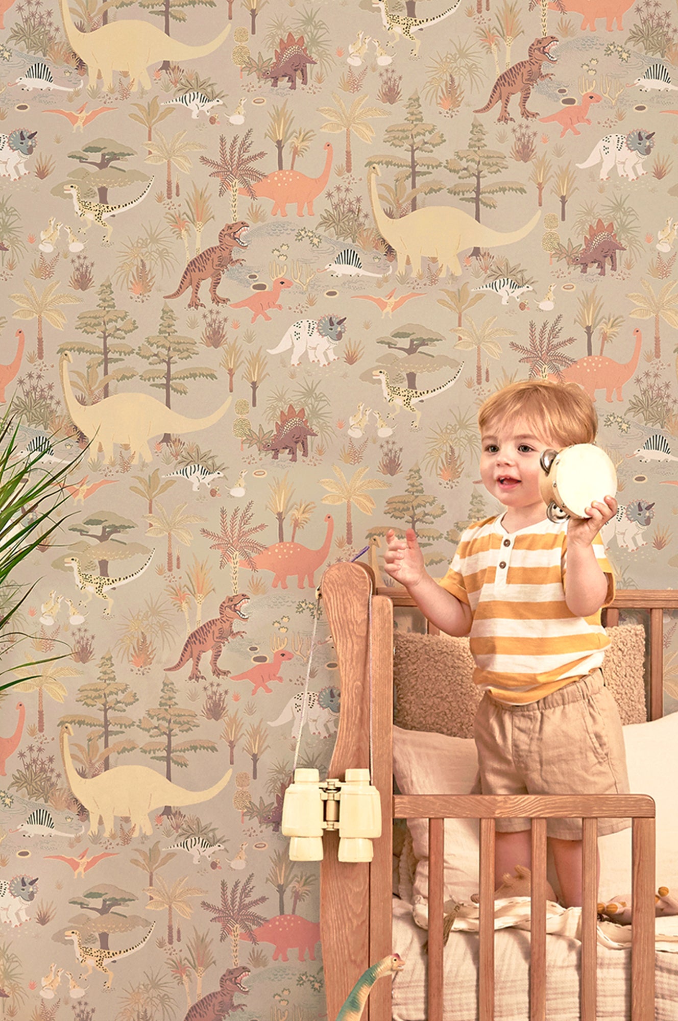 Majvillan Behang - Dinosaur Vibes - Sandy Beige image 2