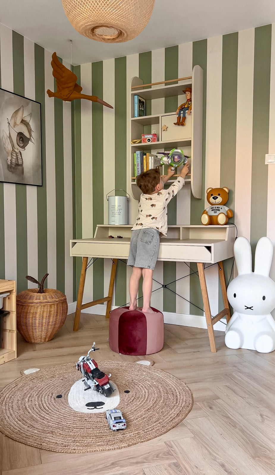 Wandrek Hout Pastel voor Kinderen - Latte Beige image 6