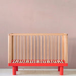 KARL & FRIC Ledikant Nox - Naturel met rode poten image 1