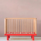 KARL & FRIC Ledikant Nox - Naturel met rode poten image 1