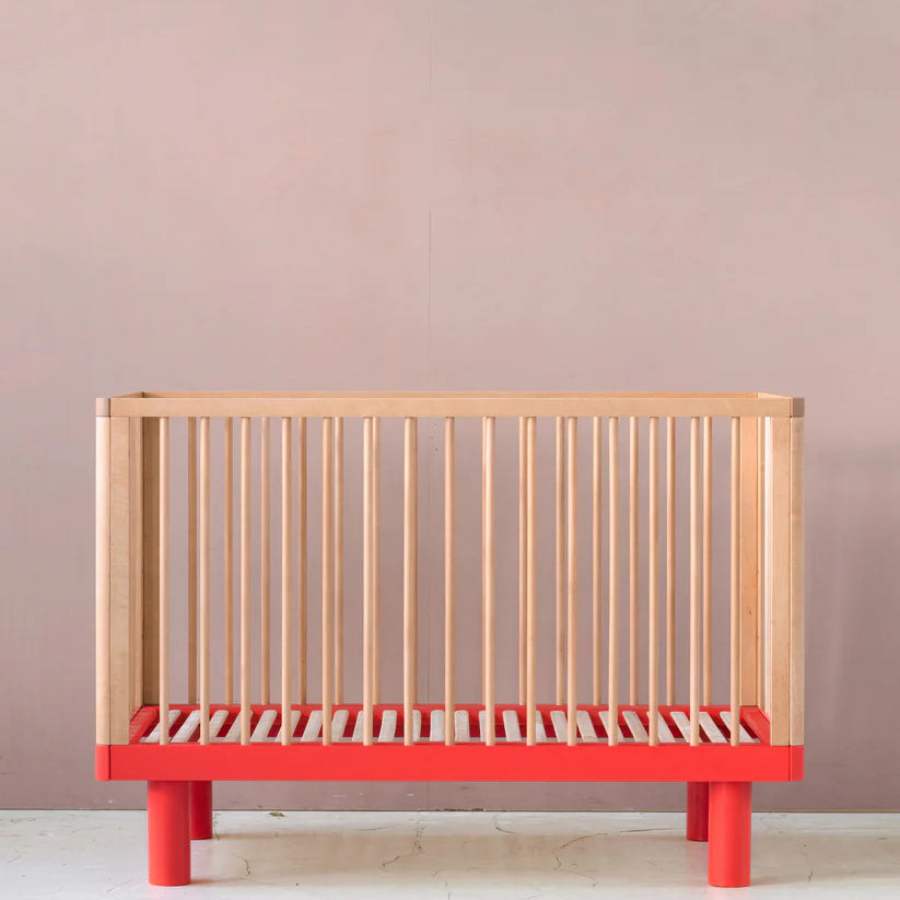 KARL & FRIC Ledikant Nox - Naturel met rode poten image 1