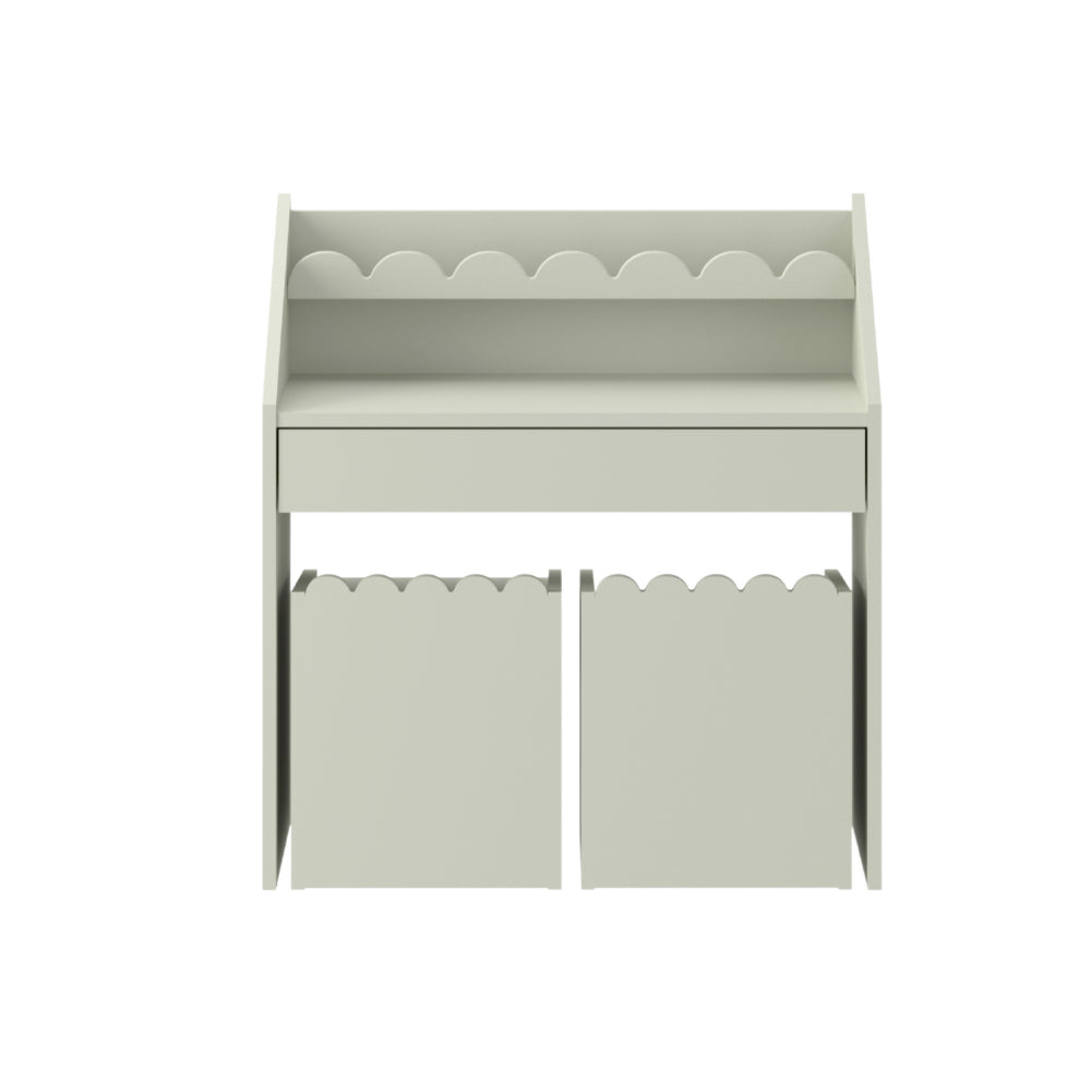 Montessori Schulprand Set - kinderbureau en 2 stoelen - Sage image 0