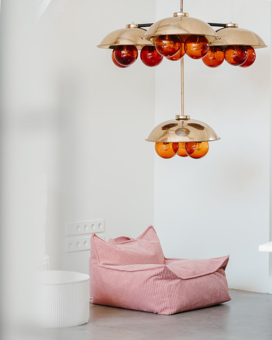 Wigiwama Zitzak voor kinderen - Pink Mousse Beanbag Chair image 2