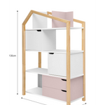 Boekenkast Juno breed met Dakje - Roze image 4