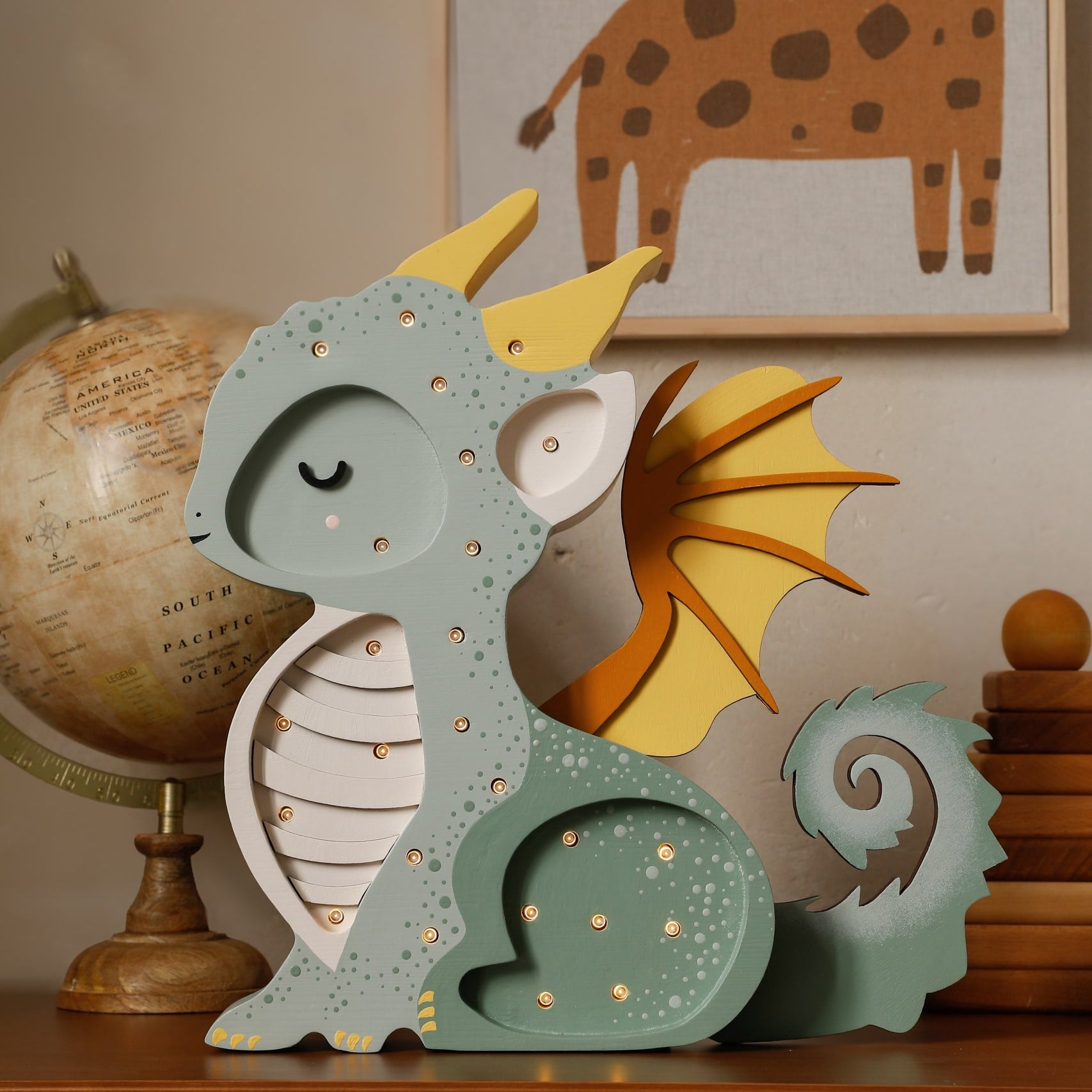 Little Lights Lamp Baby Draakje - Hunter Green - Groen image 1