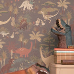 Majvillan Behang - Dinosaur Vibes - Evening Grey image 2