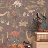 Majvillan Behang - Dinosaur Vibes - Evening Grey image 2