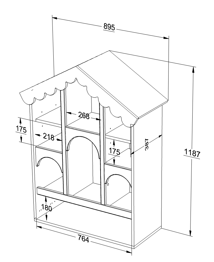 Wood Luck Opbergkast Babushka Dollhouse - Olive image 2