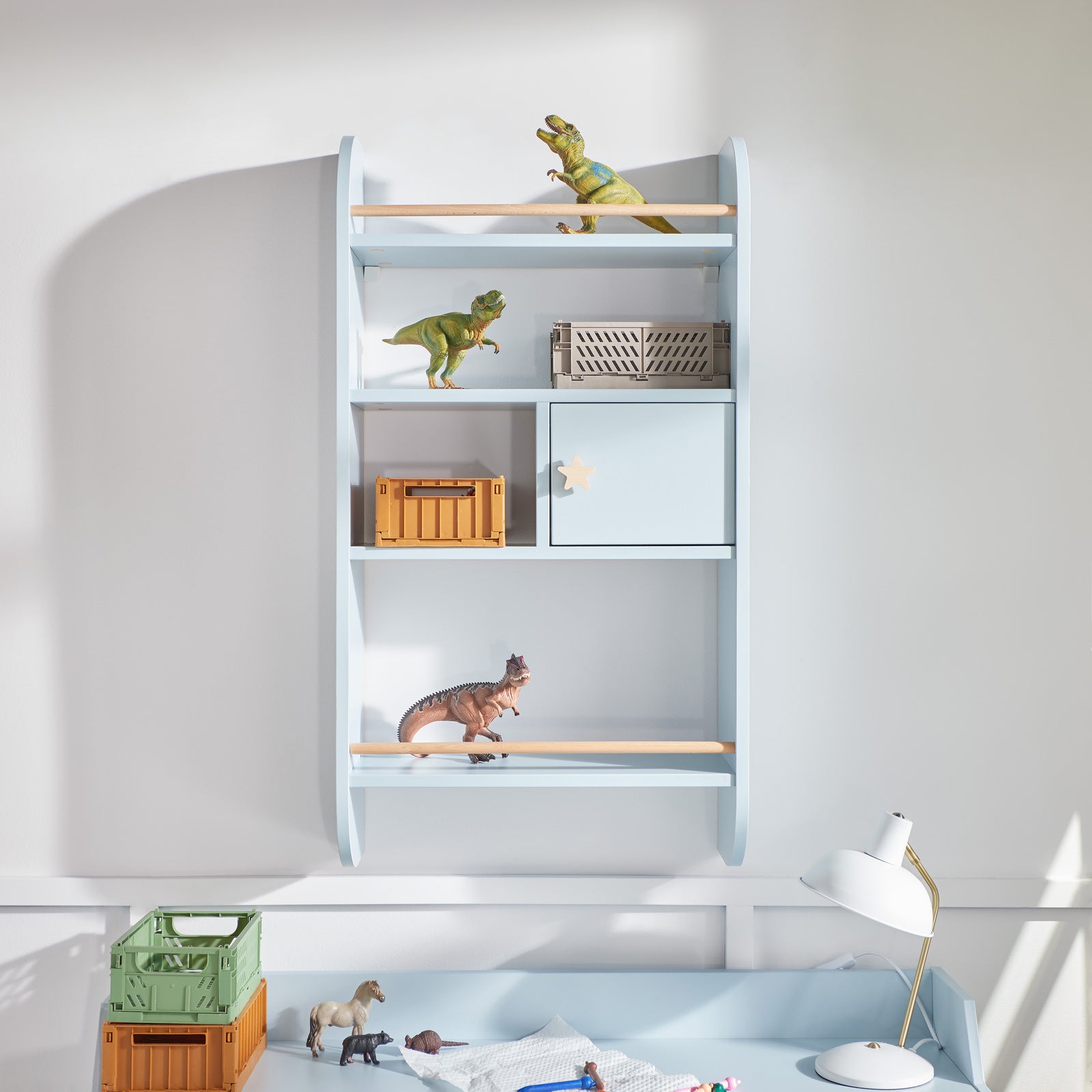 Wandrek Hout Pastel voor Kinderen - Blauw image 4